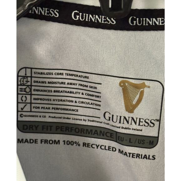 New Arth Guinness Short Sleeve Jersey-Dry Fit Performance-Soccer-Beer-Men Size M - Picture 4 of 5